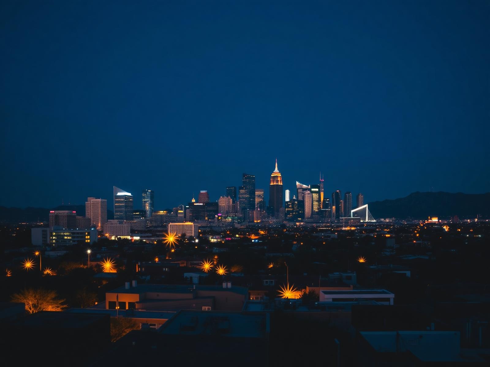 Downtown Phoenix skyline at blue hour